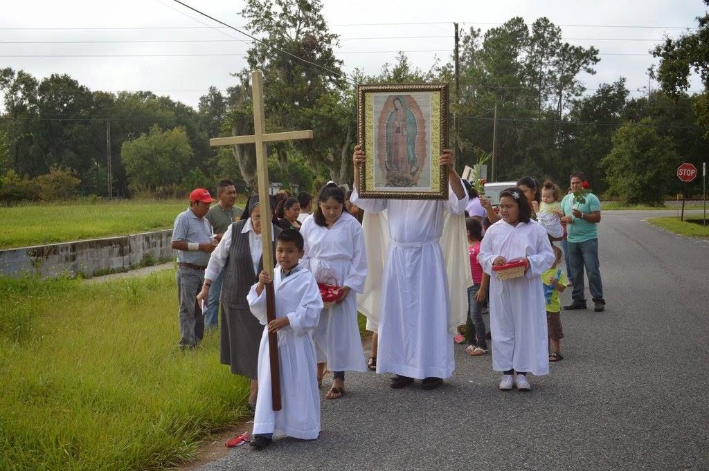Procession with the image of Our Lady of Guadalupe