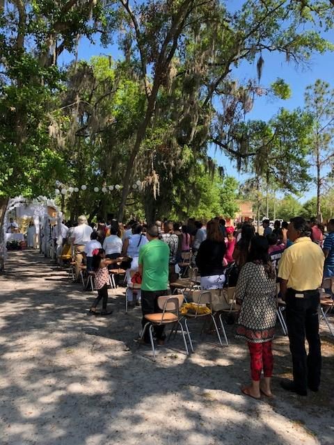 Easter celebration under the trees